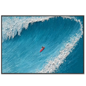 Dynamic Textured Ocean Wave Surfing Art #NM690