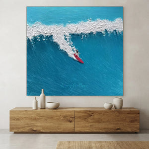 Dynamic Textured Surfer on Ocean Wave Painting #NM710