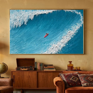 Dynamic Textured Ocean Wave Surfing Art #NM690