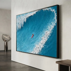 Dynamic Textured Ocean Wave Surfing Art #NM690