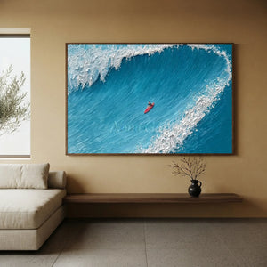 Dynamic Textured Ocean Wave Surfing Art #NM690