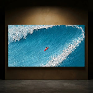 Dynamic Textured Ocean Wave Surfing Art #NM690