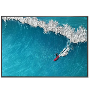 Azure Wave Rider Textured Ocean Art #NM691