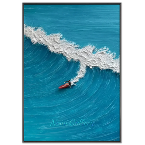 Dynamic Textured Ocean Wave Surfer Art #NM737