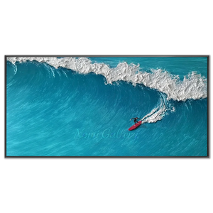 Azure Wave Rider Textured Ocean Art #NM691