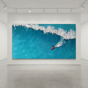Azure Wave Rider Textured Ocean Art #NM691