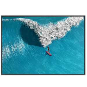 Azure Wave Rider Textured Art #NM692