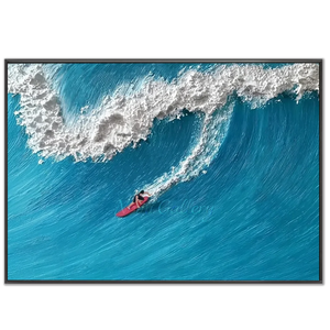 Dynamic Textured Ocean Wave Surfer Painting #NM694