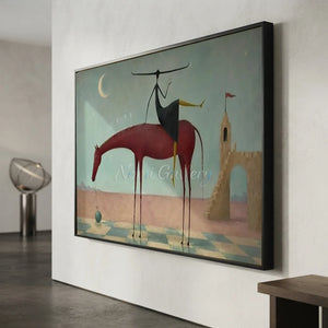 Handmade Surrealist Dreamscape Horse Oil Painting #SS350