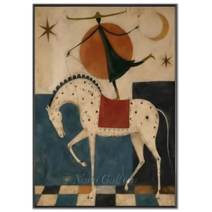 Hand-Painted Surrealism Acrobat & Horse Oil Painting #SS330