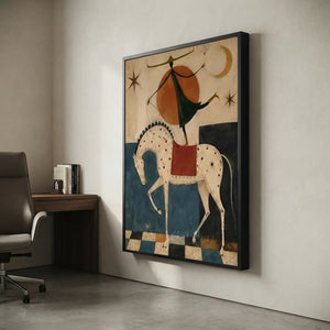 Hand-Painted Surrealism Acrobat & Horse Oil Painting #SS330