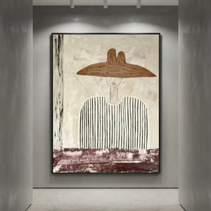Handmade Minimalist Woman Oil Painting Modern Art #SS332