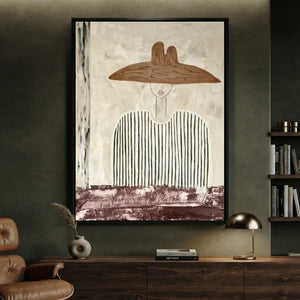 Handmade Minimalist Woman Oil Painting Modern Art #SS332