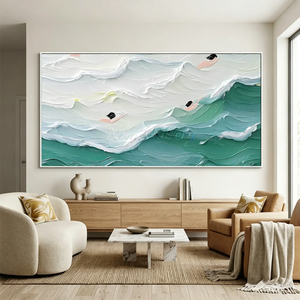 Textured Ocean Swimmers Abstract Art #NM702