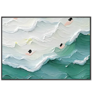 Textured Ocean Swimmers Abstract Art #NM702