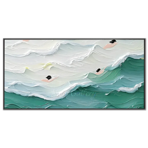 Textured Ocean Swimmers Abstract Art #NM702