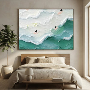 Textured Ocean Swimmers Abstract Art #NM702
