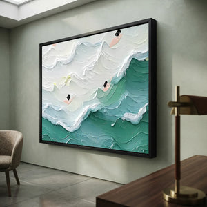 Textured Ocean Swimmers Abstract Art #NM702