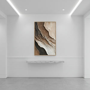 Heavy Texture Earth Tone Layered Abstract Hand-Painted Wall Art #SS067