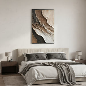 Heavy Texture Earth Tone Layered Abstract Hand-Painted Wall Art #SS067