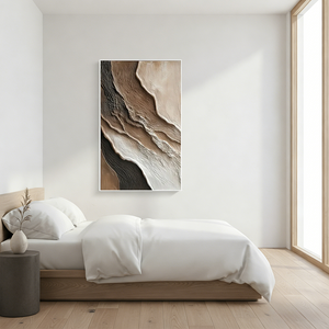 Heavy Texture Earth Tone Layered Abstract Hand-Painted Wall Art #SS067