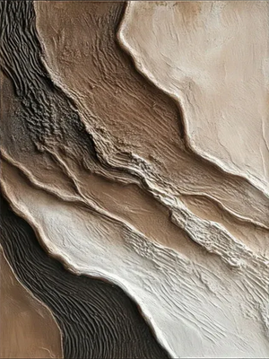 Heavy Texture Earth Tone Layered Abstract Hand-Painted Wall Art #SS067