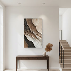 Heavy Texture Earth Tone Layered Abstract Hand-Painted Wall Art #SS067