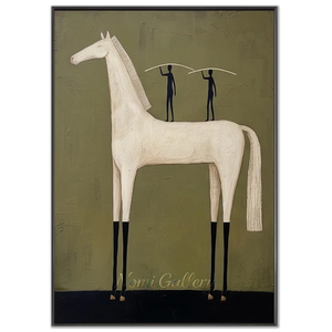 Textured-Abstract-Animal-Theme-Oil-Painting-black-frame-02.webp