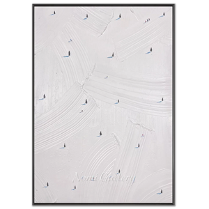 Serene White Textured Abstract Art #NM557