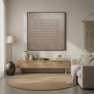 Wabi-Sabi Rhythmic Textured Brown Oil Painting #SS096