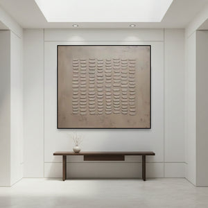 Wabi-Sabi Rhythmic Textured Brown Oil Painting #SS096