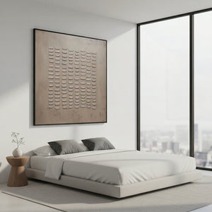 Wabi-Sabi Rhythmic Textured Brown Oil Painting #SS096