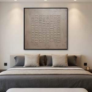 Wabi-Sabi Rhythmic Textured Brown Oil Painting #SS096