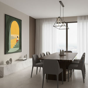 Minimalist Arch Archway Hand-Painted Textured Landscape Oil Painting #SS213