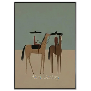 Folk Minimalist Cowboy Oil Painting #SS333