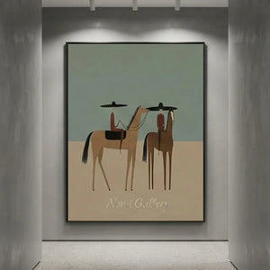 Folk Minimalist Cowboy Oil Painting #SS333