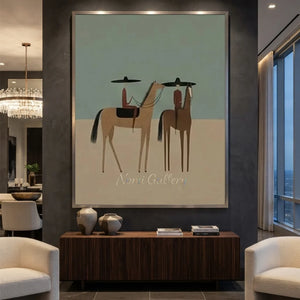 Folk Minimalist Cowboy Oil Painting #SS333