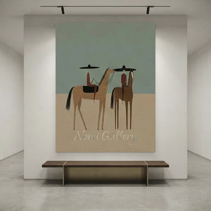 Folk Minimalist Cowboy Oil Painting #SS333
