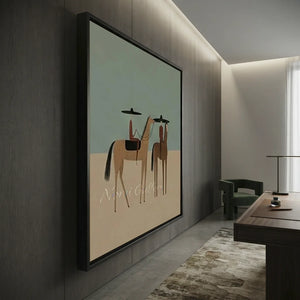 Folk Minimalist Cowboy Oil Painting #SS333