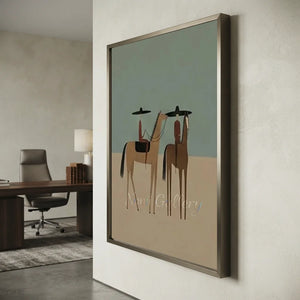 Folk Minimalist Cowboy Oil Painting #SS333