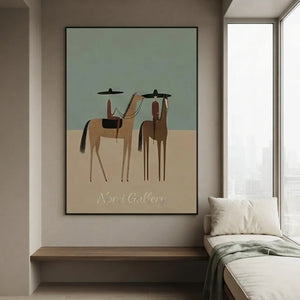 Folk Minimalist Cowboy Oil Painting #SS333