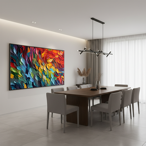 Vibrant 3D Impasto Abstract Palette Knife Oil Painting #SS075