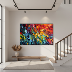 Vibrant 3D Impasto Abstract Palette Knife Oil Painting #SS075