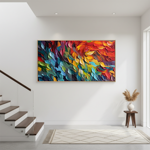 Vibrant 3D Impasto Abstract Palette Knife Oil Painting #SS075