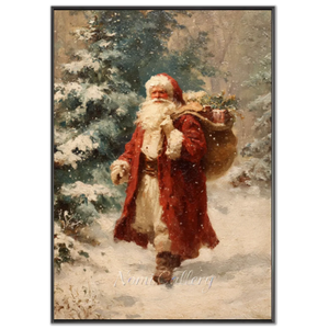 Father Christmas Winter Walk Oil Painting #NM562