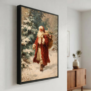 Father Christmas Winter Walk Oil Painting #NM562