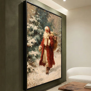 Father Christmas Winter Walk Oil Painting #NM562