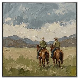 Textured Western Landscape with Cowboys on Horseback #NM245
