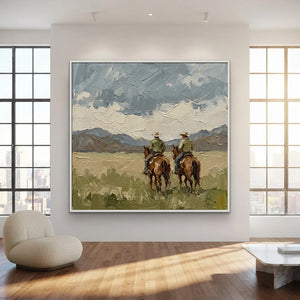 Textured Western Landscape with Cowboys on Horseback #NM245
