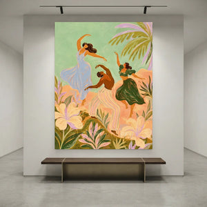 Joyful Tropical Dance Oil Painting #NM268